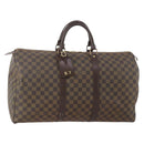 LOUIS VUITTON Damier Ebene Keepall 50 Boston Bag N41427 LV Auth YKZ1606A-1