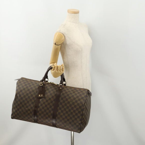 LOUIS VUITTON Damier Ebene Keepall 50 Boston Bag N41427 LV Auth YKZ1606A