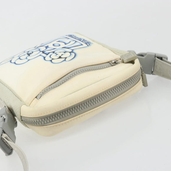 CHANEL Sports Line Camelia Shoulder Bag Nylon White CC Auth YKZ1607A