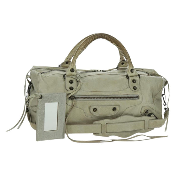 BALENCIAGA The Zizy Hand Bag Leather 2way Yellow 128523 Auth YKZ160V