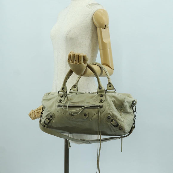 BALENCIAGA The Zizy Hand Bag Leather 2way Yellow 128523 Auth YKZ160V
