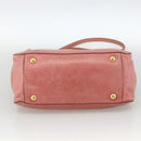 Miu Miu Hand Bag Leather 2way Pink Gold Auth YKZ1612A-5