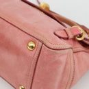 Miu Miu Hand Bag Leather 2way Pink Gold Auth YKZ1612A-10