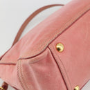 Miu Miu Hand Bag Leather 2way Pink Gold Auth YKZ1612A-17
