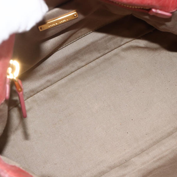 Miu Miu Hand Bag Leather 2way Pink Gold Auth YKZ1612A