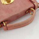 Miu Miu Hand Bag Leather 2way Pink Gold Auth YKZ1612A-7