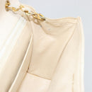 CHANEL Matelasse Chain Shoulder Bag Lamb Skin White Gold CC Auth YKZ1616-20