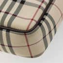 BURBERRY Nova Check Shoulder Bag Nylon Beige Silver Auth YKZ1618-15