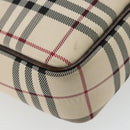 BURBERRY Nova Check Shoulder Bag Nylon Beige Silver Auth YKZ1618-16