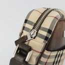 BURBERRY Nova Check Shoulder Bag Nylon Beige Silver Auth YKZ1618-11