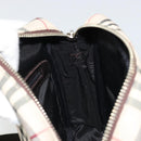 BURBERRY Nova Check Shoulder Bag Nylon Beige Silver Auth YKZ1618-17