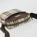 BURBERRY Nova Check Shoulder Bag Nylon Beige Silver Auth YKZ1618-6
