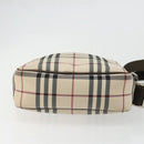 BURBERRY Nova Check Shoulder Bag Nylon Beige Silver Auth YKZ1618-5