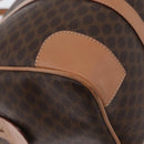 CELINE Macadam Canvas Hand Bag PVC Leather Brown Gold Auth YKZ161A-12