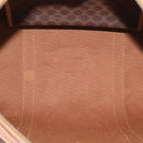 CELINE Macadam Canvas Hand Bag PVC Leather Brown Gold Auth YKZ161A-17