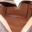 CELINE Macadam Canvas Hand Bag PVC Leather Brown Gold Auth YKZ161A-19