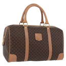 CELINE Macadam Canvas Hand Bag PVC Leather Brown Gold Auth YKZ161A-1