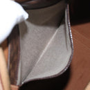 CELINE Macadam Canvas Hand Bag PVC Leather Brown Gold Auth YKZ161A-21