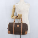 CELINE Macadam Canvas Hand Bag PVC Leather Brown Gold Auth YKZ161A-22