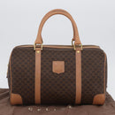 CELINE Macadam Canvas Hand Bag PVC Leather Brown Gold Auth YKZ161A-23