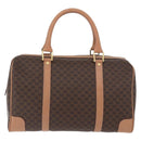 CELINE Macadam Canvas Hand Bag PVC Leather Brown Gold Auth YKZ161A-3