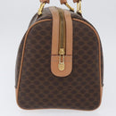 CELINE Macadam Canvas Hand Bag PVC Leather Brown Gold Auth YKZ161A-5