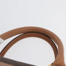 CELINE Macadam Canvas Hand Bag PVC Leather Brown Gold Auth YKZ161A-8