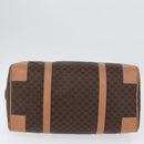 CELINE Macadam Canvas Hand Bag PVC Leather Brown Gold Auth YKZ161A-9