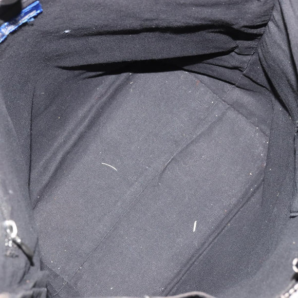 BURBERRY Nova Check Blue Label Tote Bag Nylon Beige Silver Auth YKZ1620