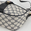 GUCCI GG Supreme Sherry Line Bag PVC Navy Gold Red 89 02 032 Auth YKZ1624-14