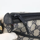 GUCCI GG Supreme Sherry Line Bag PVC Navy Gold Red 89 02 032 Auth YKZ1624-9