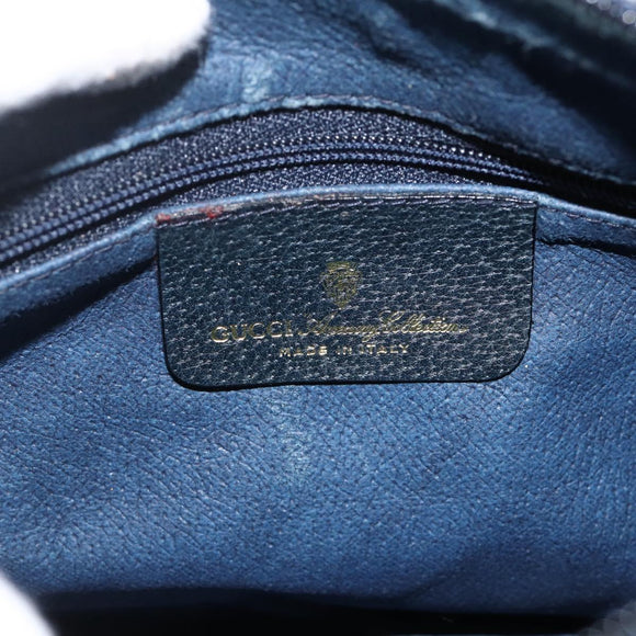 GUCCI GG Supreme Sherry Line Bag PVC Navy Gold Red 89 02 032 Auth YKZ1624