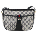 GUCCI GG Supreme Sherry Line Bag PVC Navy Gold Red 89 02 032 Auth YKZ1624-13