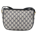 GUCCI GG Supreme Sherry Line Bag PVC Navy Gold Red 89 02 032 Auth YKZ1624-2