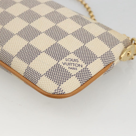 LOUIS VUITTON Damier Azur Pochette Mira MM Accessory Pouch N60027 Auth YKZ1627V
