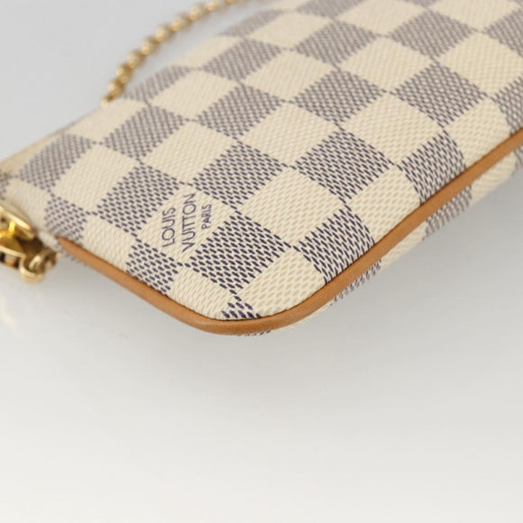 LOUIS VUITTON Damier Azur Pochette Mira MM Accessory Pouch N60027 Auth YKZ1627V