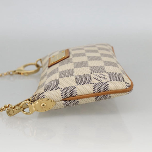 LOUIS VUITTON Damier Azur Pochette Mira MM Accessory Pouch N60027 Auth YKZ1627V
