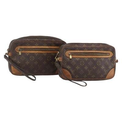 LOUIS VUITTON Monogram Marly Dragonne GM Clutch Bag 2 Set M51825 LV Auth YKZ1635