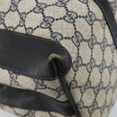 GUCCI GG Supreme Hand Bag PVC Navy Gold Auth YKZ165-15