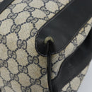 GUCCI GG Supreme Hand Bag PVC Navy Gold Auth YKZ165-16