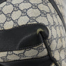 GUCCI GG Supreme Hand Bag PVC Navy Gold Auth YKZ165-17