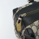 GUCCI GG Supreme Hand Bag PVC Navy Gold Auth YKZ165-10