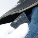GUCCI GG Supreme Hand Bag PVC Navy Gold Auth YKZ165-12
