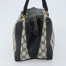 GUCCI GG Supreme Hand Bag PVC Navy Gold Auth YKZ165-4