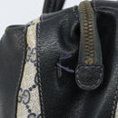 GUCCI GG Supreme Hand Bag PVC Navy Gold Auth YKZ165-5