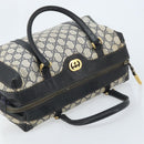 GUCCI GG Supreme Hand Bag PVC Navy Gold Auth YKZ165-7