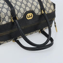 GUCCI GG Supreme Hand Bag PVC Navy Gold Auth YKZ165-8