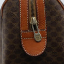 CELINE Macadam Canvas Hand Bag PVC Leather Brown Gold Auth YKZ166A-17