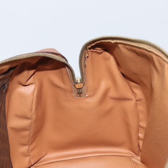 CELINE Macadam Canvas Hand Bag PVC Leather Brown Gold Auth YKZ166A