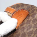 CELINE Macadam Canvas Hand Bag PVC Leather Brown Gold Auth YKZ166A-23